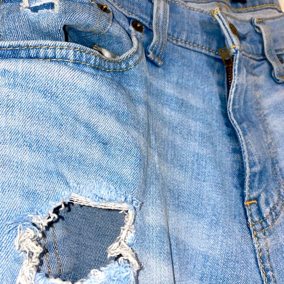 Hollister Light Blue Ripped Jeans W28 L30 Slim Straight - Picture 5 of 8